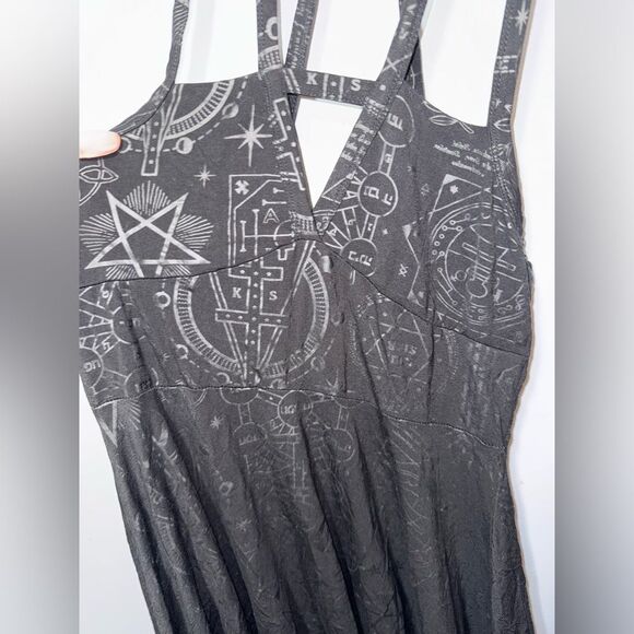Killstar Womens Black Covenant Skater Dress Size Medium EUC witchy gothic grunge - Picture 4 of 10